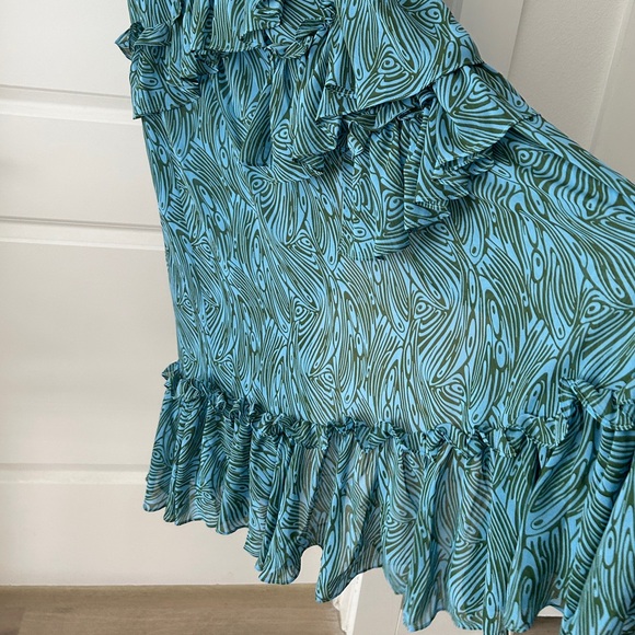 CINQ À SEPT Rayner Asymmetric Ruffle Midi-Dress NWOT - Picture 7 of 9